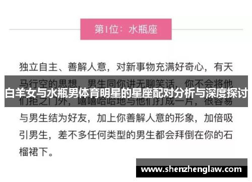 白羊女与水瓶男体育明星的星座配对分析与深度探讨